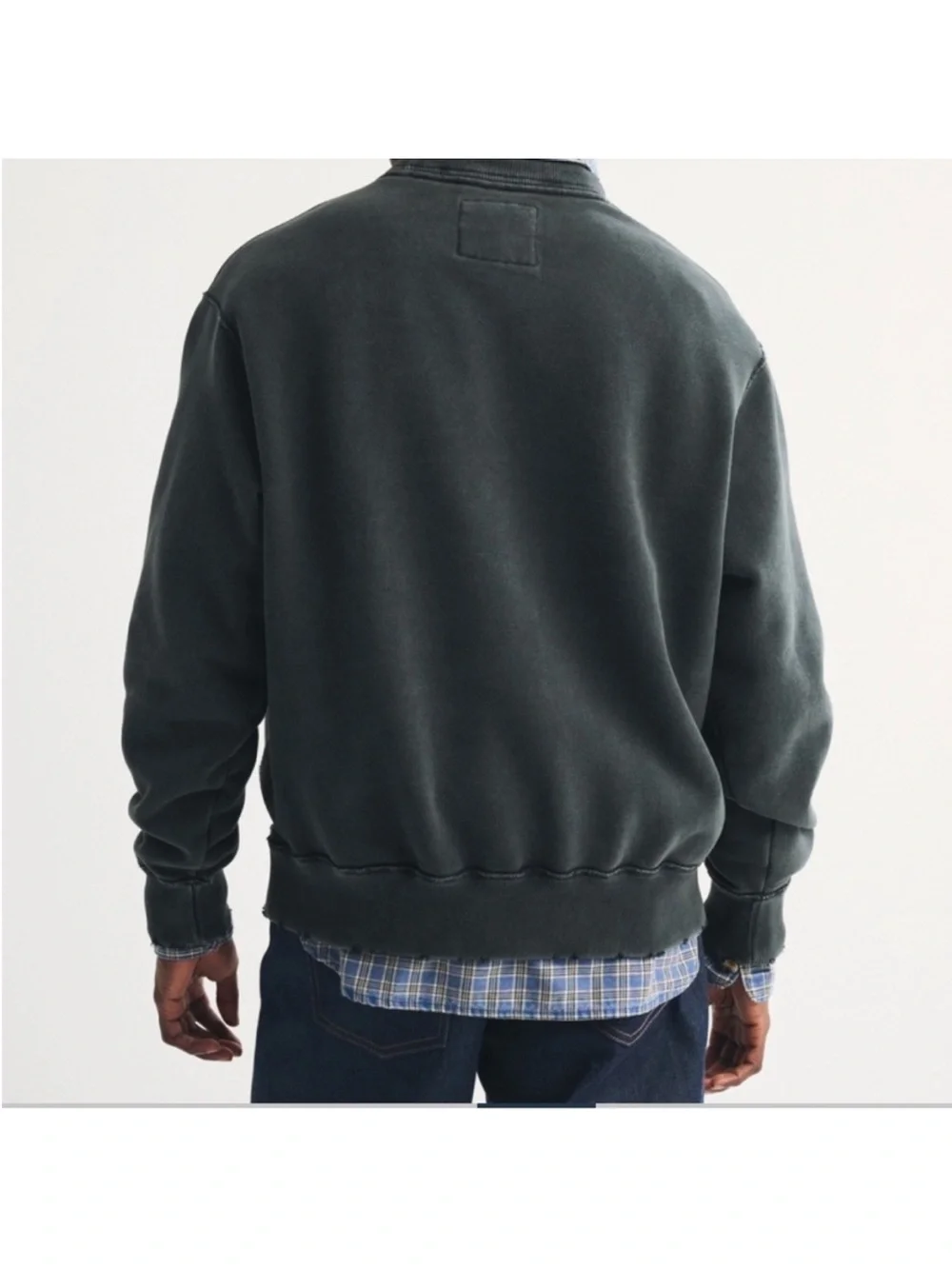 Abercrombie & Fitch washed black archive essential Crewneck sweatshirt small